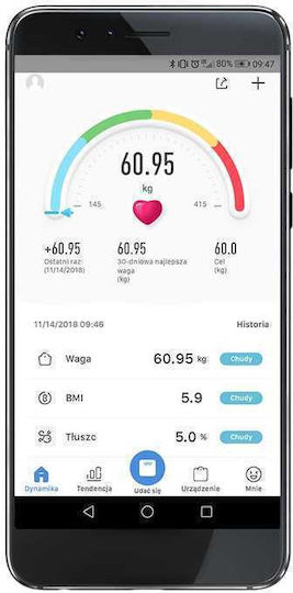Smart Ζυγαριά 180kg με Bluetooth Μαύρη