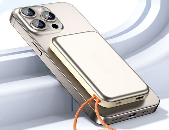 Power Bank 10000mAh 15W με Θύρα USB-A και Θύρα USB-C Quick Charge 3.0 Χρυσό