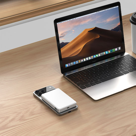Voltres MagSafe Qi2 Външна Батерия 10000mAh 25W с USB-C Изходен Порт Бяла