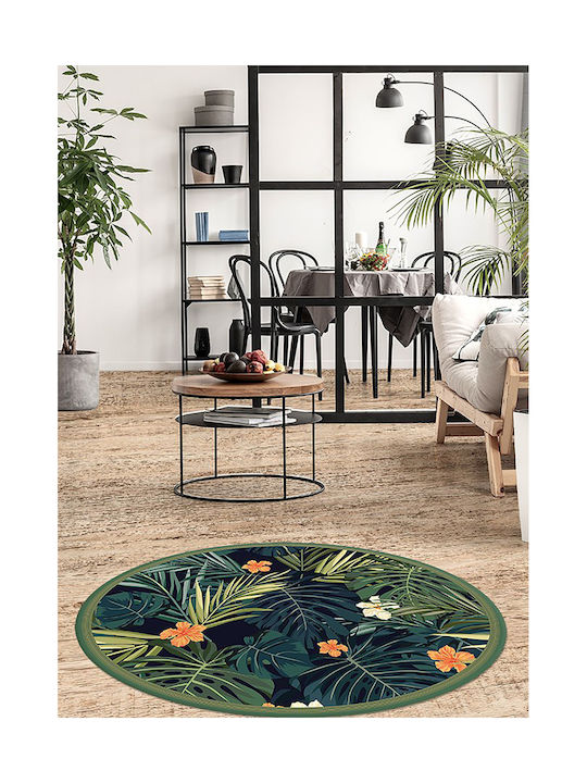 Tulup Covor Rotund Negru Φ90cm