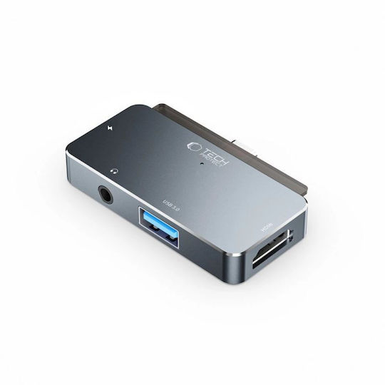 Tech-Protect V6 USB-C Docking Station με 4K PD Γκρι