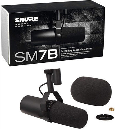 Shure SM7B Δυναμικό Μικρόφωνο XLR Shock Mounted για Φωνητικά Podcast Bundle