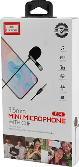 Earldom ET-E34 Condenser (Small Diaphragm) Microphone 3.5mm Πέτου, Clip On for Mobile