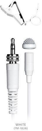 Tascam TM-10L Condenser (Small Diaphragm) Microphone 3.5mm Πέτου, Clip On Journalistic in White Color