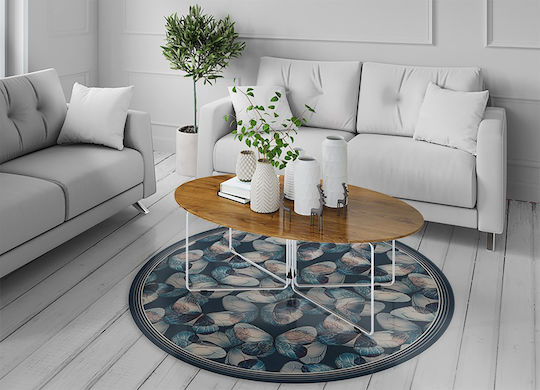 Tulup Χαλί Στρογγυλό Μαύρο Φ150cm