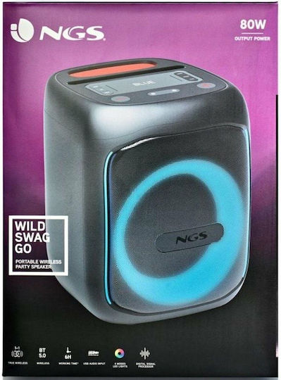 NGS WILDSWAGGO Bluetooth Speaker 80W with Battery Life up to 6 hours Black