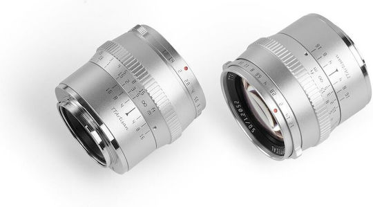 TTArtisan Crop Obiectiv Foto 50mm f/1.2 Fix Pentru Montaj Canon EF-M Argintiu