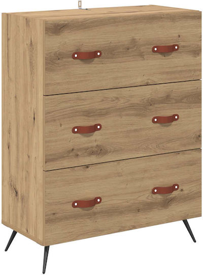 Буфет от Дърво и Метал с Чекмеджета Дъб 69.5x34x90cm
