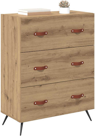 Буфет от Дърво и Метал с Чекмеджета Дъб 69.5x34x90cm