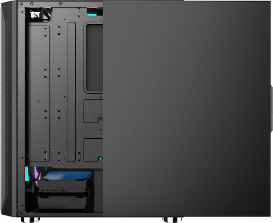 ProGaming Diamond Gaming Midi Tower Κουτί Υπολογιστή με Πλαϊνό Παράθυρο και ARGB Φωτισμό Μαύρο