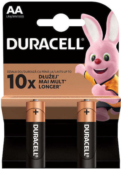 Duracell Alkaline Batteries AA 1.5V 2pcs