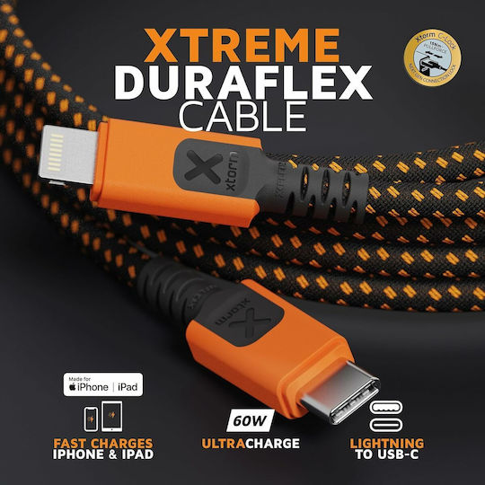 Xtorm Xtreme Regular la Cablu Lightning Portocaliu 1.5m (CXX2002)