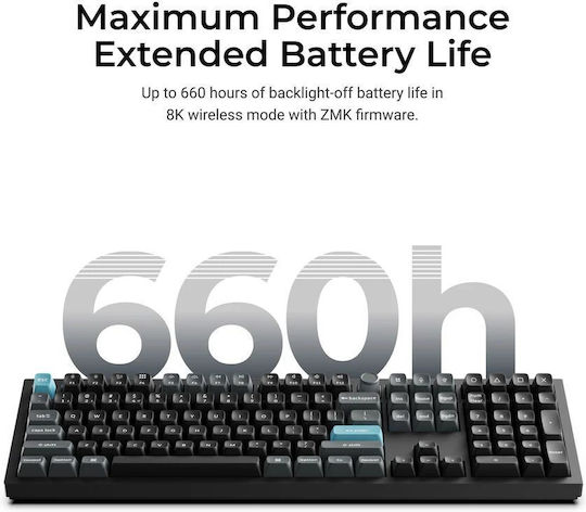 Keychron Q6 Ultra 8K Q6U-M3 Wireless Gaming Mechanical Keyboard with Keychron Silk POM Brown Switches and RGB Lighting (English US)