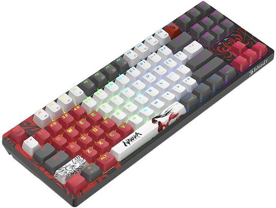 A4Tech Naraka S87 Gaming Mechanical Keyboard Tenkeyless with BLMS Red Plus Switches and RGB Lighting English US