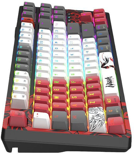 A4Tech Naraka S87 Gaming Mechanical Keyboard Tenkeyless with BLMS Red Plus Switches and RGB Lighting English US