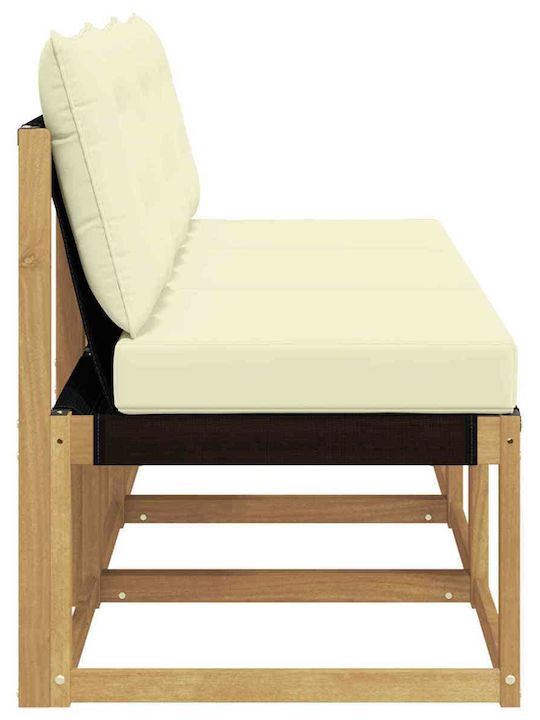 Three-Seater Outdoor Wooden Sofa with Cushions