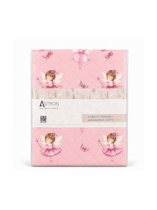 Astron Italy Kids Quilt Set Single with Pink Pillowcase 160x220cm