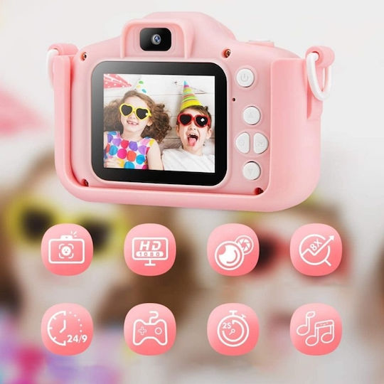 Full Hd Digital Camera Kids + Games Pink Unicorn