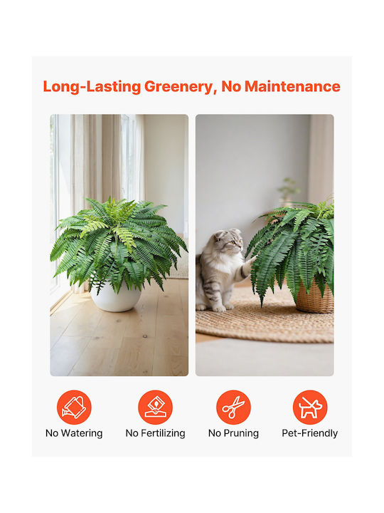 Vevor Artificial Boston Fern 1219 Mm 67 Leaves Set Of 2 Pieces