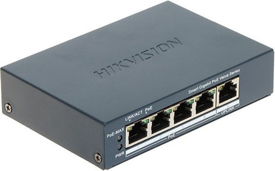Hikvision DS-3E1505P-EI/M Unmanaged L2 PoE+ Switch with 5 Gigabit (1Gbps) Ethernet Ports