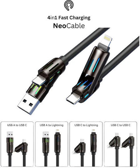 Hyperloq USB to Cable Γκρι 2m 51313187225938