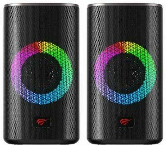 Havit SK212 Ηχεία Υπολογιστή 2.0 με RGB Φωτισμό και Bluetooth Ισχύος 5W σε Μαύρο Χρώμα