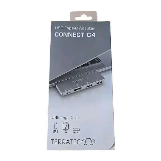TerraTec Connect C4 USB-C Docking Station mit HDMI 4K PD Silber