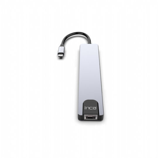 Inca ITPC-7T USB-C Docking Station με HDMI 4K PD Ethernet Ασημί