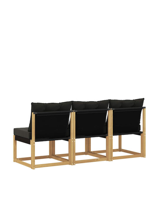 Dreisitziges Outdoor-Sofa Hölzernes mit Kissen