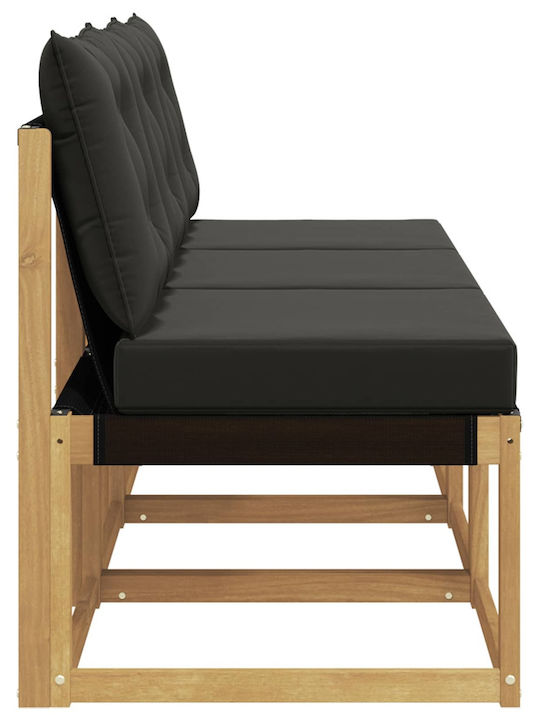 Dreisitziges Outdoor-Sofa Hölzernes mit Kissen