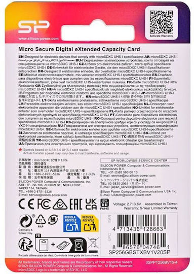 Silicon Power microSDXC 256GB U1 V10 A1 UHS-I Cu Adaptor