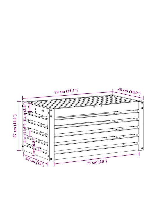 Bancă De Exterior Din Lemn 79x43x37cm