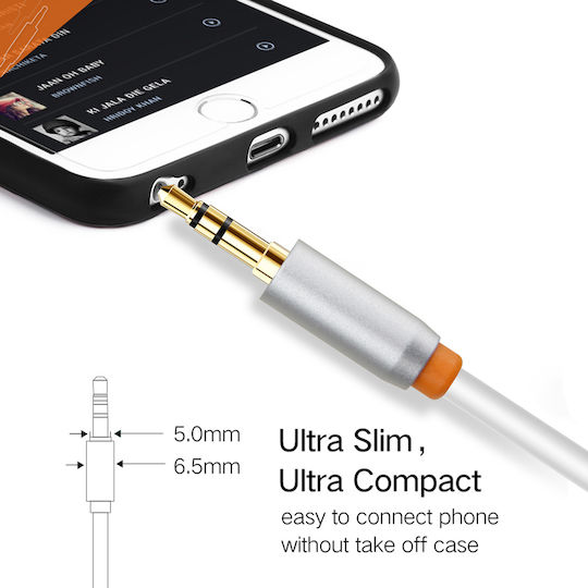 Cabletime 3,5mm Klinkenkabel - 2x RCA-Stecker Weiß 3m mit Vergoldeten Anschlüssen