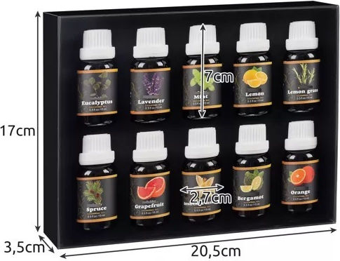 Set 10 Essential Oils Humidifier Black