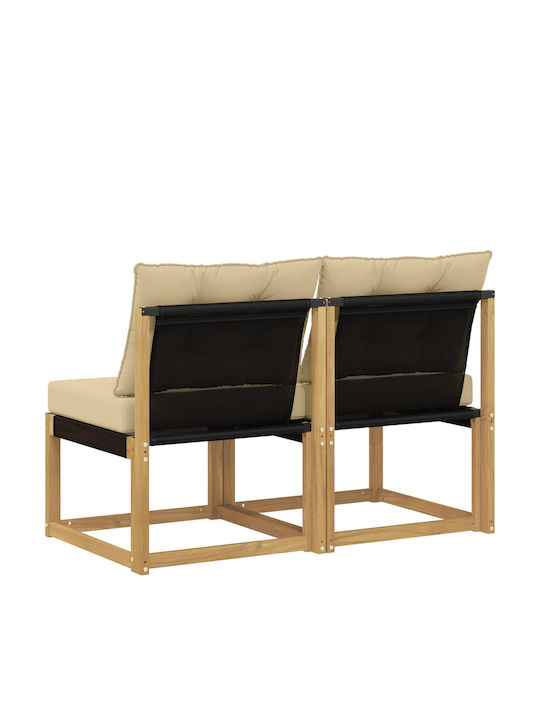 vidaXL Zweisitziges Outdoor-Sofa Hölzernes mit Kissen
