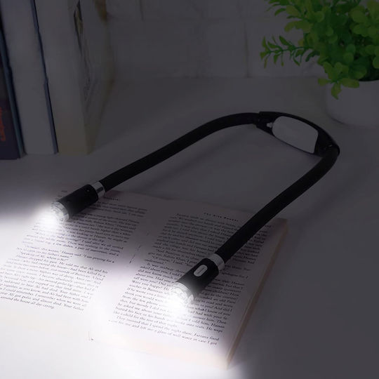 Led Reading Lamp Zola 2 Light Sources 3 Lighting Modes Neck Positioning Battery Powered 56 Cm Black