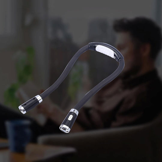 Led Reading Lamp Zola 2 Light Sources 3 Lighting Modes Neck Positioning Battery Powered 56 Cm Black