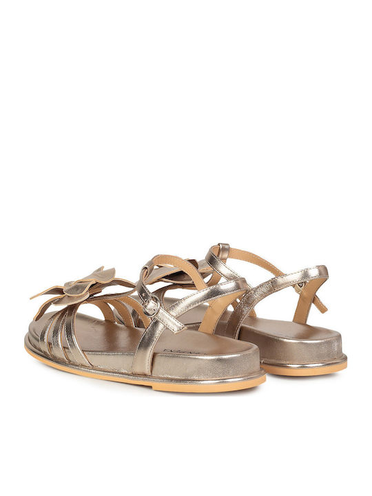 Damen Flache Sandalen Bronze