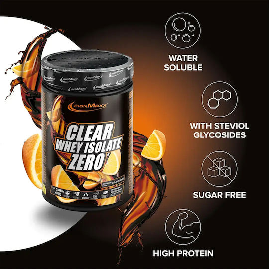 IronMaxx Clear Whey Isolate ZERO Proteinquelle Molke mit Geschmack Cola Orange 400gr