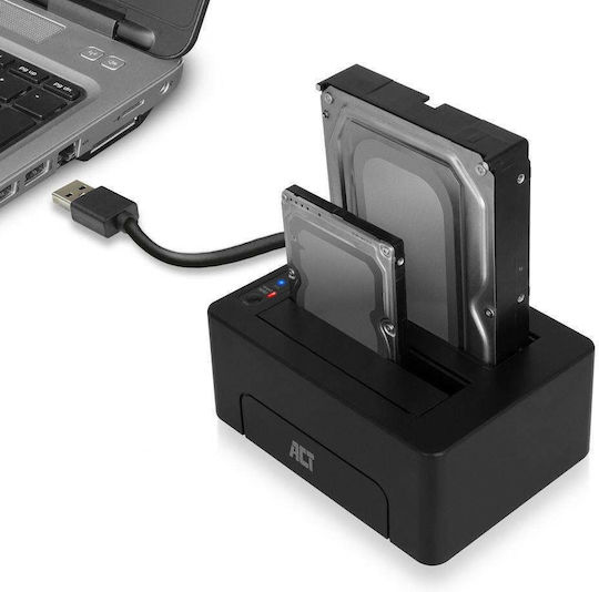Act Docking Station pentru 2 Hard Disk-uri SATA 2.5" / 3.5" cu conectivitate USB 3.0 (AC1504)