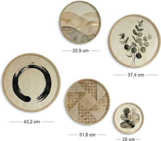 Megapap Set Decorative Wooden Signs Nima 5 Pieces