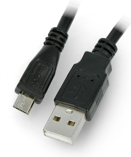 Lanberg Regular USB 2.0 to micro USB Cable Μαύρο 1.8m CA-USBM-10CC-0018-BK 1τμχ