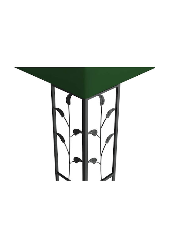 vidaXL Garden Gazebo with LEDs Green 3.97x2.96m