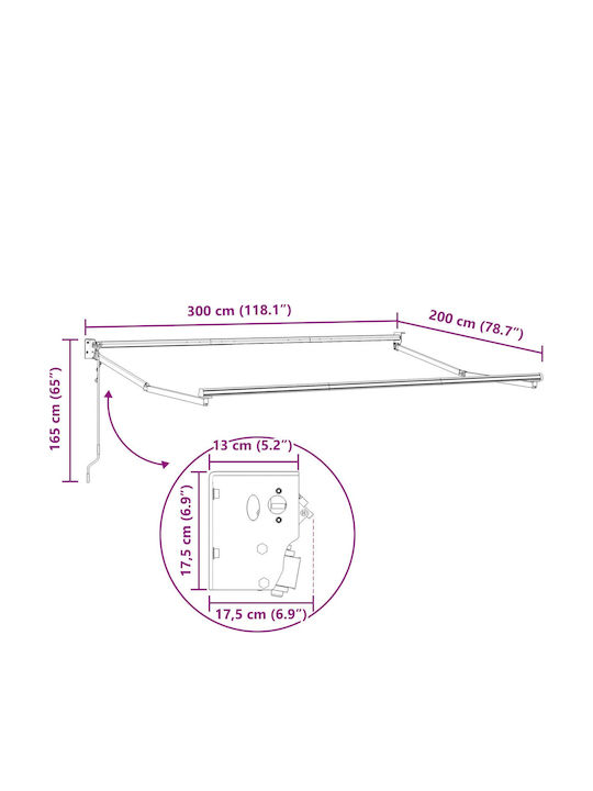 vidaXL Τέντα Βεράντας Κίτρινη 3x2m