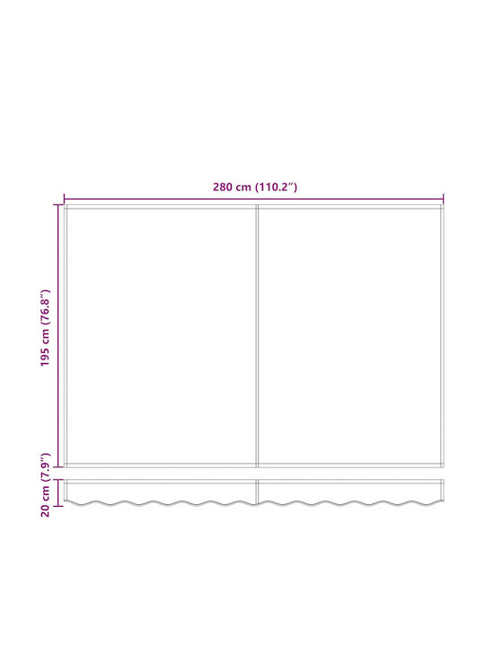 vidaXL Τέντα Βεράντας με Led Κίτρινη 3x2m
