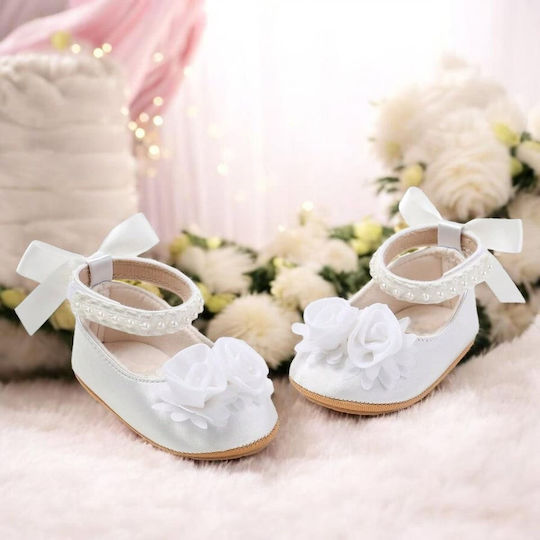 TakTakBaby Бебешки Кожени Помпи За Момичета Бели