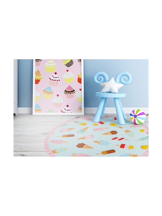 Tulup Tulup Wohnzimmer Teppich Rund Bunte Eiscreme F50cm
