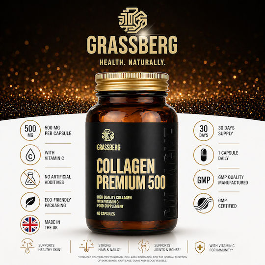Grassberg Колаген Премиум с Витамин C 120 Капсули