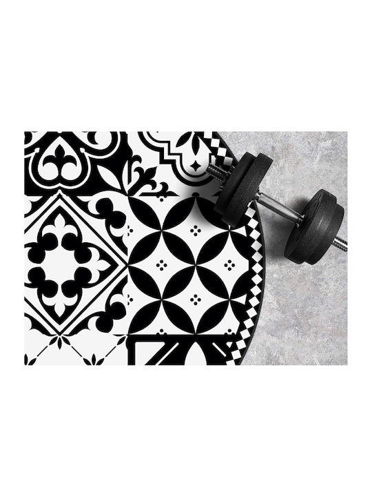 Tulup Round Kitchen Mat Black 140cm