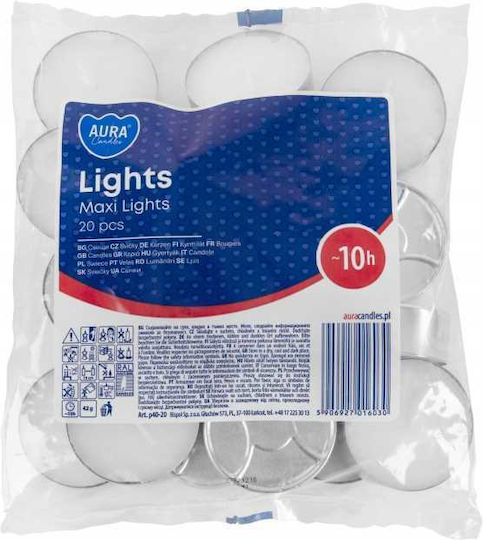 Aura Glass Aromatic Tealights In White Colour 20 Pieces